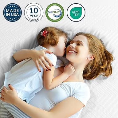 IULULU Full Mattress, 8 inch Memory Foam Mattress in a Box Full Size Green Tea Gel Infused, Medium Firm, CertiPUR-US Certified, Made in USA, White - Image 5
