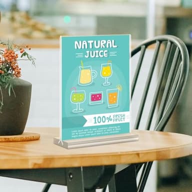 Acrylic Sign Holder, 5x7, 15 Pack Vertical Clear Table Menu Display, Double Sided, Plastic Stand, Suitable for Restaurants, Office, Store, Fair - Image 6