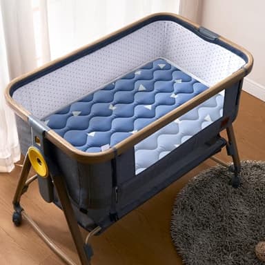 Baby Bassinet Mattress 47x 23.6 inches- Firm Support and Comfort Premium Foam,Noiseless and Odorless,Hypoallergenic Small Crib Mattress, Fits Moses Basket, Dual Sided with Soft Breathable Fabric - Image 2