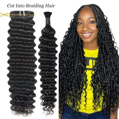 12A Deep Wave Human Hair Bundles 16 18 20 Inch Curly Bundles Human Hair 100% Unprocessed 3 Bundle Brazilian Virgin Human Hair Extensions Quick Weave Natural Black Color - Image 7