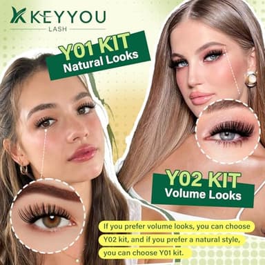 KEYYOU Lash Clusters Kit 144pcs Thick Volume D Curl Lash Clusters Lash Extension Kit with Mascara Brush Bond and Seal Lash Glue Remover Lash Applicators Lash Brush for DIY Lash Extensions (Y02 Kit) - Image 4