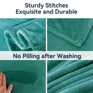 Fleece Blanket Lightweight Throw Blankets for Sofa,Couch,Bed,Super Soft Cozy Microfiber Blanket(Emerald Green，9090) - Image 6