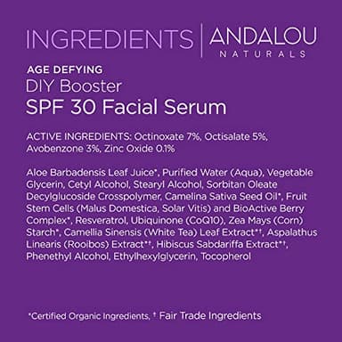Andalou Naturals DIY Booster SPF 30 Facial Serum Unscented, Anti Aging Face Sunscreen with Broad Spectrum Protection, Moisturizing for Dry to Very Dry Skin, 2 Fl Oz - Image 6