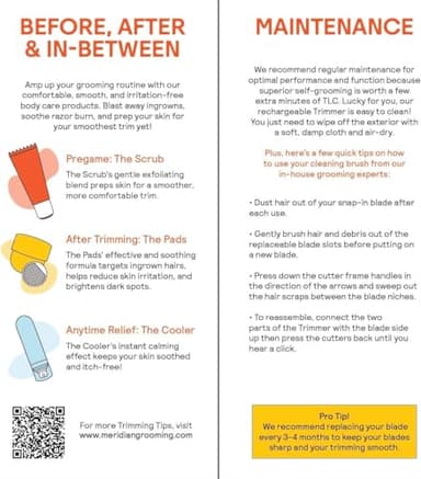 Meridian Ball Trimmer Men Body Hair Trimmer for Men and Women Hair and Beard Trimmer for Men and Women Beard and Body Trimmer for Men and Women Bikini Trimmer Onyx - Image 8