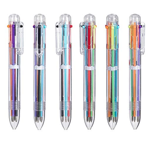 favide 22 Pack 0.5mm 6-in-1 Multicolor Ballpoint Pen,6-Color Retractable Ballpoint Pens for Office School Supplies Students Children Gift,Kids Party Favors - Image 1