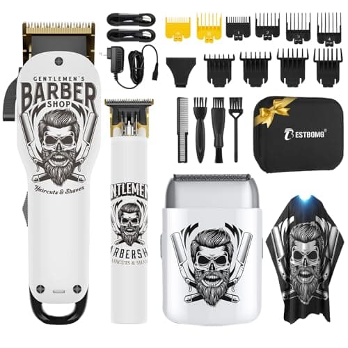 BESTBOMG® Hair Clippers for Men Professional, Beard Trimmer Kits & Sets, Electric Shavers, Hair Clippers & Trimmer Ceramic T-Blade, for Barber, for Gifts - Image 1