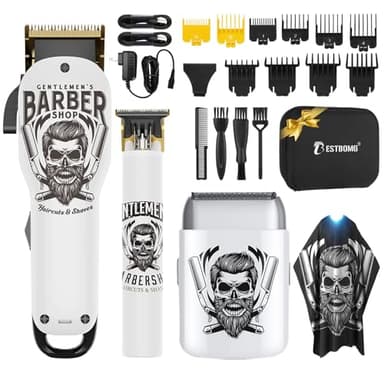 BESTBOMG® Hair Clippers for Men Professional, Beard Trimmer Kits & Sets, Electric Shavers, Hair Clippers & Trimmer Ceramic T-Blade, for Barber, for Gifts - Image 1