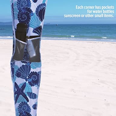 Qipi Beach Cabana - Easy to Set Up Canopy, Waterproof, Portable 6' x 6' Beach Shelter, Included Side Wall, Shade with UPF 50+ UV Protection, Ultimate Sun Umbrella - for Kids, Family - Sea Life - Image 5