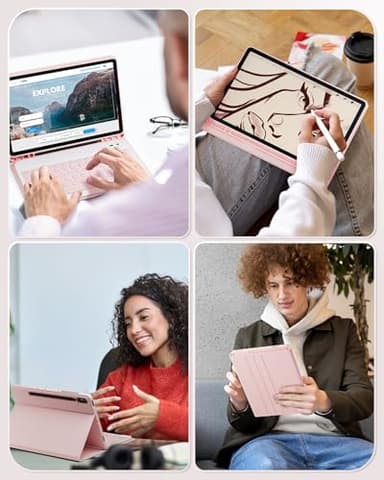 TUNKARMOR Case Keyboard for Samsung Galaxy Tab S10+ Plus / S9 FE+ Plus / S9+ Plus / S8+ Plus / S7 FE / S7+ Plus 12.4inch - Mouse and Magnetic Keyboard, Slim Case with S Pen Holder - Image 8