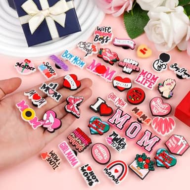 42PCS Mothers Day Shoe Charms Set Cute Love Mom Grandma Clog Shoe Decorations PVC Shoe Charms for Crocs Gifts for Women Girls Kids Boys Perfect for Party Birthday Holidays - Image 6