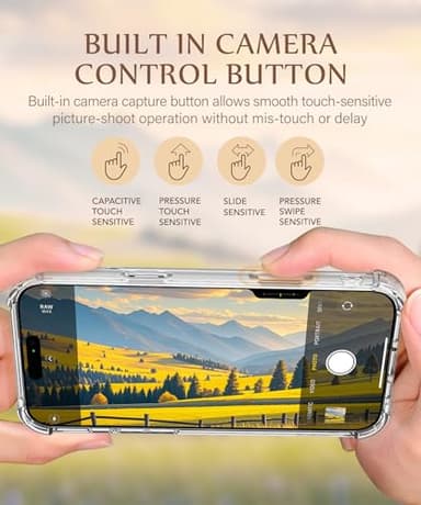 GVIEWIN Magnetic for iPhone 16 Pro Max Case Compatible with MagSafe,[Camera Control Capture Button][Mil-Grade Protection][Screen & Lens Protectors] Slim Clear Floral Phone Case 6.9", Rosy Cherry/Red - Image 5