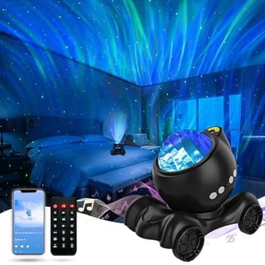 ENOKIK Northern Light Projector, Aurora Star Projector Built-in Bluetooth Speaker, White Noise Machine for Kids Adults, Galaxy Light for Bedroom/Ceiling/Party/Gift (Black) - Image 1