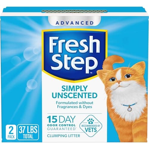 Fresh Step Advanced Simply Unscented Clumping Litter, Fresh Step Unscented Cat Litter Fights Odor on Contact, 37 lbs. (2 x 18.5 lb. Box) - Image 1