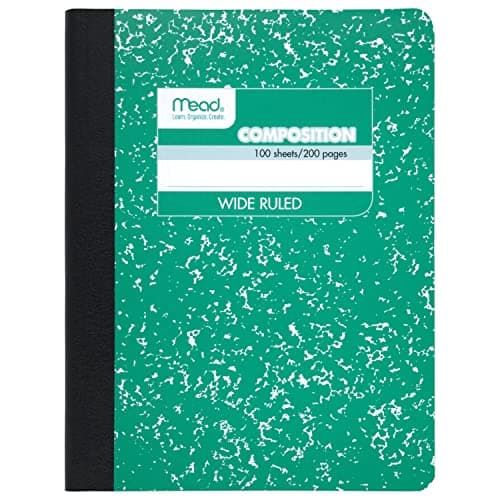 Mead Composition Notebook, Wide Ruled Paper, 7-1/2" x 9-3/4", 100 Sheets, Green Marble (09918AC5) - Image 1