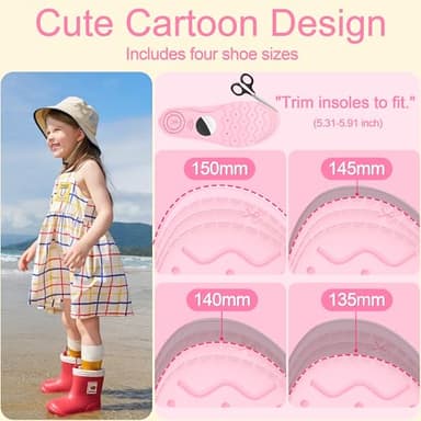 RFUNGUANGO Airtag Functional Children's Insoles, Hidden Tracking Device Insoles Designed for Children, Pink Rainbow（135-150mm） - Image 2
