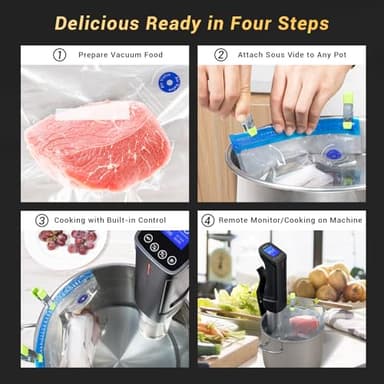 Inkbird WIFI Sous Vide Machine ISV-100W, 1000 Watts Sous-Vide Cooker Immersion Circulator with 14 Preset Recipes on APP & Calibration Function, Thermal Immersion, Fast-Heating with Timer |Best Gift - Image 8