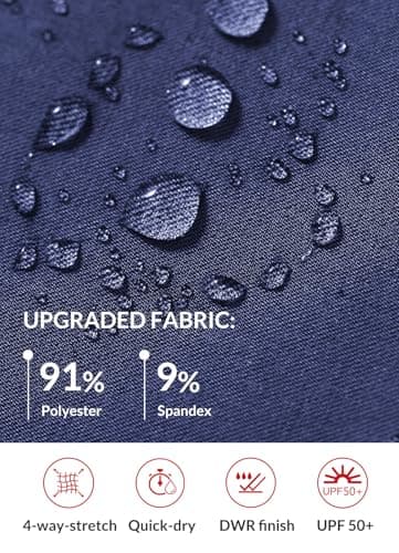 baleaf Women's 15" Long Shorts Below The Knee Capri Hiking Cargo Shorts Lightweight Quick Dry Elastic Waist for Casual Estate Blue L - Image 5