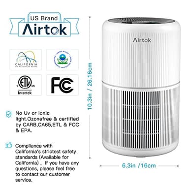 2 Pack Air Purifier for Home Bedroom with H13 True HEPA Filter for Smoke, Smokers, Dust, Odors, Pollen, Pet Dander | Quiet 99.9% Removal to 0.1 Microns | White Available for California - Image 5