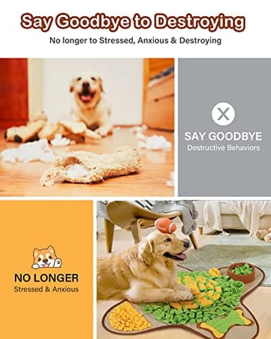 HOPET Snuffle Mat for Dogs Large Breed, 28.3''x28.3'' Interactive Puzzle Dog Food Mat, Easy to Clean, Durable, Mental Stimulation & Slow Feeding Game for All Breeds - Image 2