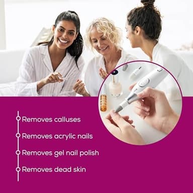 Beurer MP42 Nail Drill, 7-in-1 Nail Kit with Strong Sapphire Nail Drill Bits, Electric Nail File and Nail Buffer Includes Bright LED Light, Pedicure Kit and Manicure Set with Storage Case - Image 5