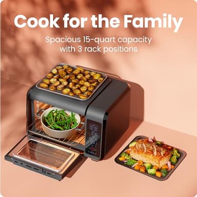 Chefman Air Fryer Toaster Oven Combo, 15 Qt. Countertop Oven for Quick & Healthy Meals, Bake, Broil, Air Fry, Toast, and Bagel Functions, 450°F Max Temp, 4 Slice Toaster Oven Air Fryer Combo - Image 4