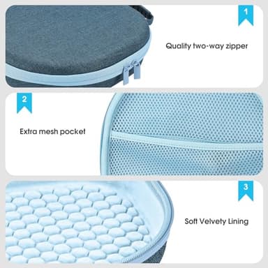 ProCase Hard Case for AirPods Max, Travel Carrying Headphone Case with Silicone Earpad Cover & Mesh Pocket, AirPods Max Protective Portable Storage Bag -Navy - Image 3