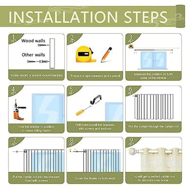 TANGWIN White Farmhouse Curtain Rods for Windows:36-88" Heavy Duty Adjustable Curtain Rod for Bedroom Living Room,Boho Decorative Rustic Drapery Rods with Vintage Coastal Texture Finials,Antique White - Image 8