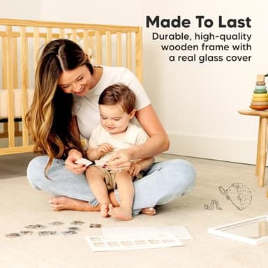 My First Year Photo Frame,12 Months Baby Picture Frame for Newborn Girl,Boy-Baby Shower Gifts Keepsakes,Monthly Baby's One Year Birthday Milestone,1st Nursery Photo Collage Display Board(Alpine White) - Image 6