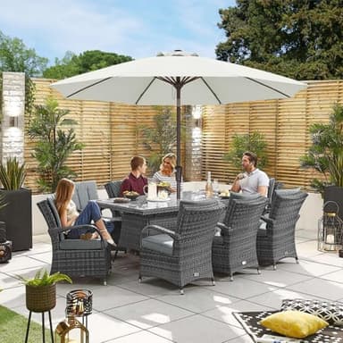 ABCCANOPY 11FT Patio Umbrella, Outdoor Waterproof Table Umbrella with Push Button Tilt and Crank, 8 Ribs UV Protection Pool Umbrella for Garden, Lawn, Deck & Backyard (Light Beige) - Image 2