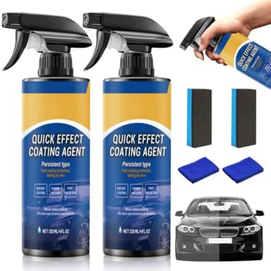 2pcs Car Coating Spray, Quick Effect Coating Agent, 2025 New Quickly Coat Car Wax, Car Scratch Wax Polish Spray Waterless Wash, Easy to Use - Image 1