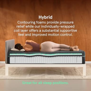 Tuft & Needle Mint Hybrid Medium Plush Cal King Size Mattress in a Box, Cooling Adaptive Foam, Individually-Wrapped Coils, 100 Night Trial, Fiberglass Free, CertiPUR-US, 10-Year Limited Warranty - Image 2