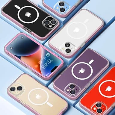 COOLQO Magnetic for iPhone 14/iPhone 13 Case with Screen Protectors, Compatible with MagSafe, Military Grade Drop Protection, Dual Layer Design Heavy Duty Protective Shockproof Phone Case, Pink - Image 6