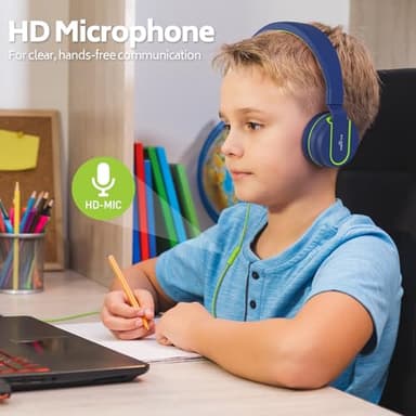 AILIHEN Kids Headphones Bulk 5-Pack for K-12 School Classroom, On-Ear Wired Headset with Microphone for Students Children with 93dB Volume Limited, 3.5mm Jack for Chromebooks Tablets Laptop Computer - Image 4