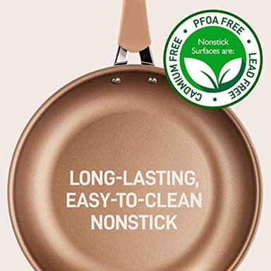 NutriChef 14-Piece Nonstick Cookware PFOA/PFOS-Free Heat Resistant Lacquer Kitchen Ware Set w/Saucepan, Frying Pans, Cooking, Dutch Oven Pot, Lids, Utensils, NCCW14S, Shiny Golden - Image 7