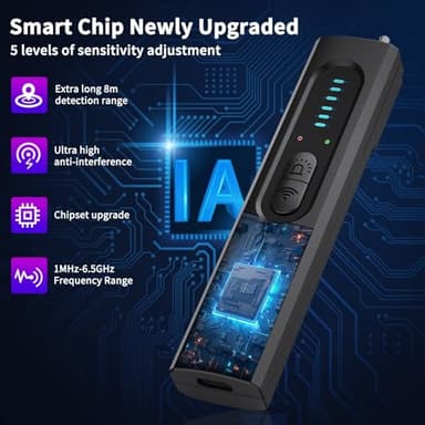 Nilone Hidden Camera Detector for Travel, 2025 Upgraded Spy Camera Detector, Hidden Device Finder, Wireless Signal Scanner for Office, 5 Levels Sensitivity 4 Modes, 25H Working Time - Image 4