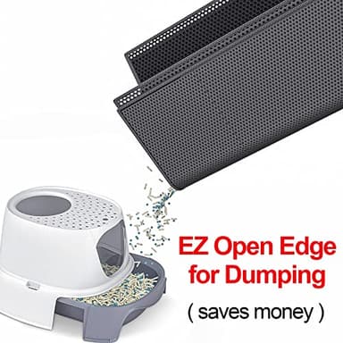 Waretary Cat Litter Box Mat: 36"x 30" Waterproof Kitty Cat Litter Trapping Mat, Easy-clean Double-layer Scatter Control Pad Rug (Black) - Image 4