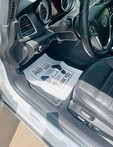 White Car Paper Floor Mats,50Pcs Vehicles Disposable Floor Pads,Temporary Cars Floor Protector,Automotive Mat Covers Protector,Detailing Detail Wash,Temporary Sticky 16x20inch - Image 8