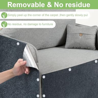 Cat Scratching Mat, Trimmable Self-Adhesive Cat Carpet for Cat Tree Cat Scratching Post Replacement, Cat Couch Protector from Cat Claws, Cat Scratch Furniture Protector (Dark Gray, 78.7"x15.8") - Image 6
