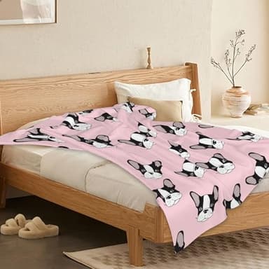 Bulldog Dog Blanket,Dog Soft Lightweight Throw Blanket for Sofa Couch Bed Room 50x60 inch - Image 6