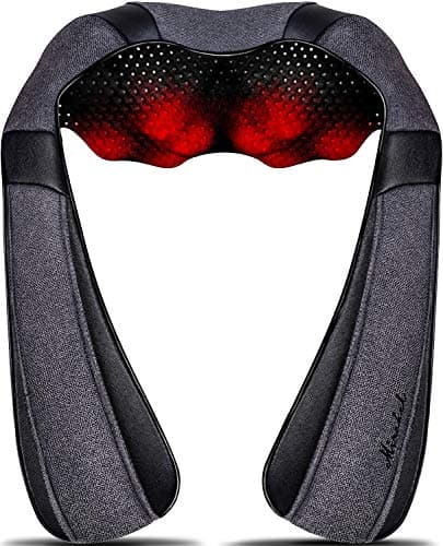 Mirakel Shiatsu Neck & Back Massager with Heat - Deep Tissue Neck, Back & Shoulder Pain Relief - Ergonomic Design Shoulder Massager, Electric Kneading Whole Body Massage Pillow Gifts for Women, Men - Image 1