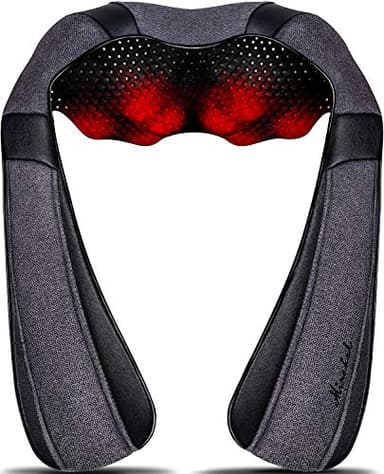 Mirakel Shiatsu Neck & Back Massager with Heat - Deep Tissue Neck, Back & Shoulder Pain Relief - Ergonomic Design Shoulder Massager, Electric Kneading Whole Body Massage Pillow Gifts for Women, Men - Image 1
