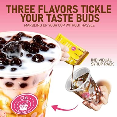 O's Bubble Boba Tea Kit - Bubble Tea Kit - All in One Boba Kit for Boba Tea Lovers - Boba Party Kit for Boba Drinks - Boba Kit for Kids - 6 Servings Includes Cups, Straws, Stirrer (Party Kit Variety Pack Upgrade) - Image 7