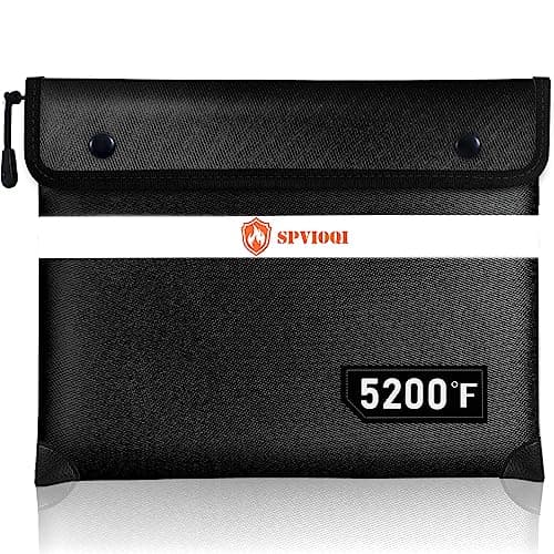 Fireproof Document Bag 5200°F with Heat Insulated, Fireproof Money Bag for Cash with Zipper and Reflective Strip, 14.2” X 11” Fireproof Safe Storage Pouch for Valuables - Image 1