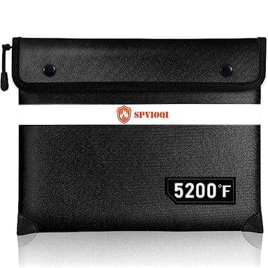 Fireproof Document Bag 5200°F with Heat Insulated, Fireproof Money Bag for Cash with Zipper and Reflective Strip, 14.2” X 11” Fireproof Safe Storage Pouch for Valuables - Image 1