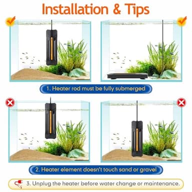 hygger 1000W Aquarium Heater with Controller, Adjustable & Submersible Fish Tank Heater with Digital Display Safety Triple Protection Beeping Alarm for Saltwater and Freshwater 130-260 Gallon - Image 6