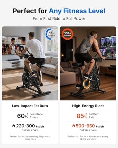 MERACH Exercise Bike, Brake Pad/Magnetic Stationary Bike with Exclusive App, Low Noise Indoor Cycling Bike with 270LBS Weight Capacity, Dumbbell Rack and Fitness Courses for Weight Loss - Image 6
