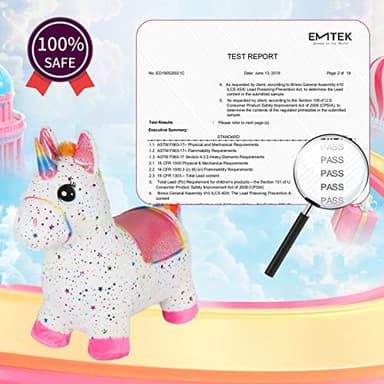 INPANY Unicorn Bouncy Horse Toys, Toddlers Girl Bouncing Animals, Inflatable Ultra Thick Plush Horse Hopper, Baby Ride-on Rubber Bouncer, Outdoor Indoor Cute Birthday Gift for 2 3 4 Year Old Girl Kid - Image 6