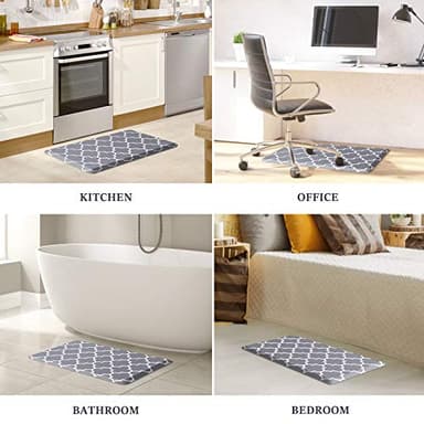 WISELIFE Kitchen Mat and Rugs Cushioned Anti-Fatigue,17.3"x 28",Non Slip Waterproof Ergonomic Comfort Mat for Kitchen, Floor Home, Office, Sink, Laundry, Grey - Image 7