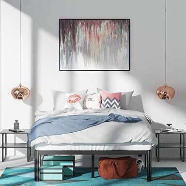 ZINUS Van 16 Inch Metal Platform Bed Frame, Steel Slat Support, No Box Spring Needed, Easy Assembly, Black, Queen - Image 8