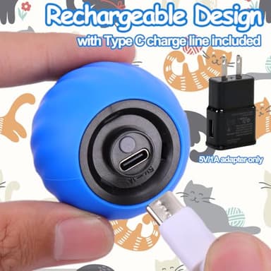 Interactive Cat Toy Ball - Speedy Cat Toys for Indoor Cats with Feather Tails for Chasing, Moving Stimulation Smart Cat Toy for Enrichment, Motion Activated Automatic Rolling Toys to Keep Them Busy - Image 8